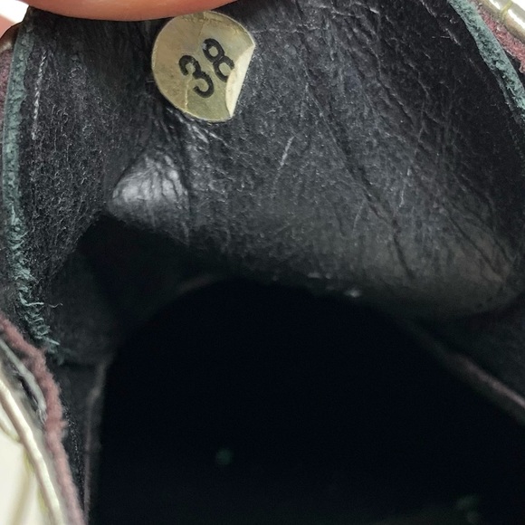 Contigo Italy Patent Leather Platform WingTip Oxfords 38 Metallic Minimalist - Picture 12 of 16